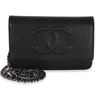 Chanel Black Caviar Timeless Wallet On Chain Handbag id