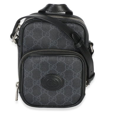 Gucci Black GG Supreme Mini Interlocking G Crossbody Bag Handbag id