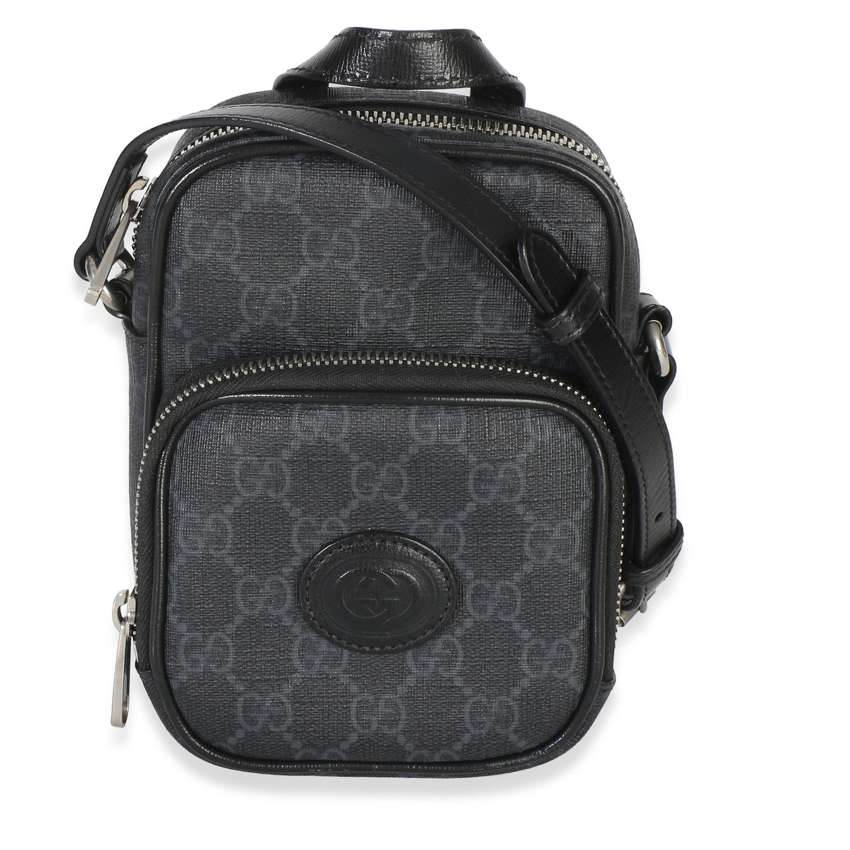 Gucci Black GG Supreme Mini Interlocking G Crossbody Bag Handbag id