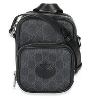Gucci Black GG Supreme Mini Interlocking G Crossbody Bag Handbag id