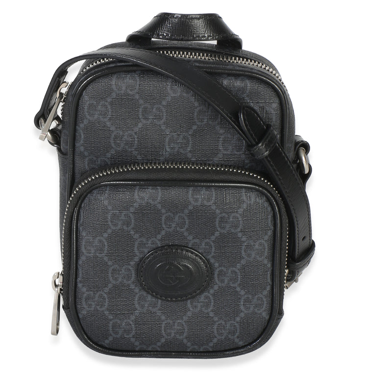 Gucci Black GG Supreme Mini Interlocking G Crossbody Bag Handbag id