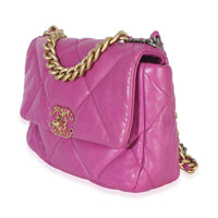 Chanel Purple Quilted Lambskin Medium  19 Flap Bag Handbag 2