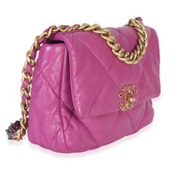 Chanel Purple Quilted Lambskin Medium  19 Flap Bag Handbag 3