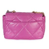 Chanel Purple Quilted Lambskin Medium  19 Flap Bag Handbag 4