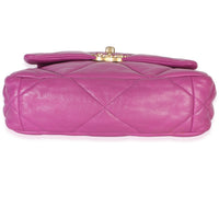 Chanel Purple Quilted Lambskin Medium  19 Flap Bag Handbag 5