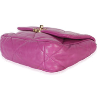 Chanel Purple Quilted Lambskin Medium  19 Flap Bag Handbag 6