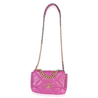 Chanel Purple Quilted Lambskin Medium  19 Flap Bag Handbag 8