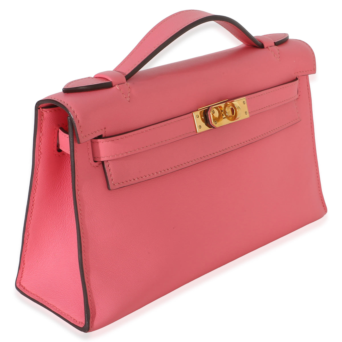 Hermès Rose Azalee Swift Kelly Pochette GHW Handbag 3