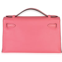 Hermès Rose Azalee Swift Kelly Pochette GHW Handbag 4