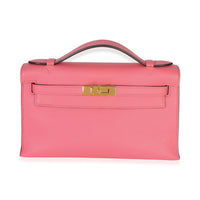 Hermès Rose Azalee Swift Kelly Pochette GHW Handbag id