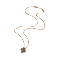 Van Cleef & Arpels Rose Gold Mother Of Pearl Vintage Alhambra Pendant 3