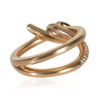 Tiffany & Co. Rose Gold Diamond Double Row Knot Ring 5