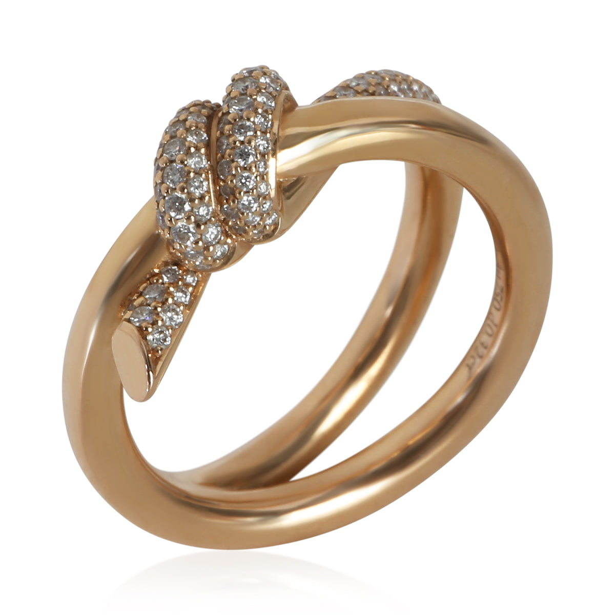 Tiffany & Co. Rose Gold Diamond Double Row Knot Ring 6