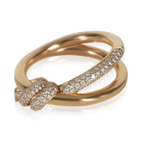 Tiffany & Co. Rose Gold Diamond Double Row Knot Ring fv