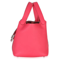 Hermès Rose Extreme Clemence Picotin Lock 18 PHW Handbag 2