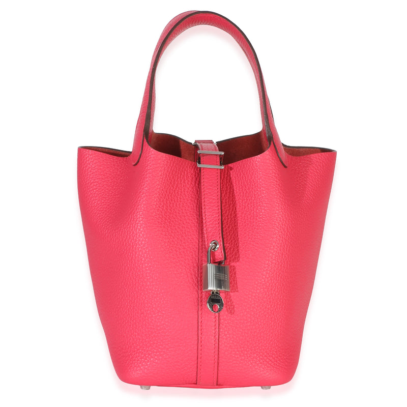 Hermès Rose Extreme Clemence Picotin Lock 18 PHW Handbag id