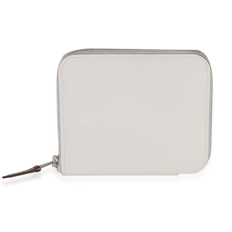 Hermès Gris Pale Ruby Epsom Azap Silk In Compact Wallet PHW Wallet id