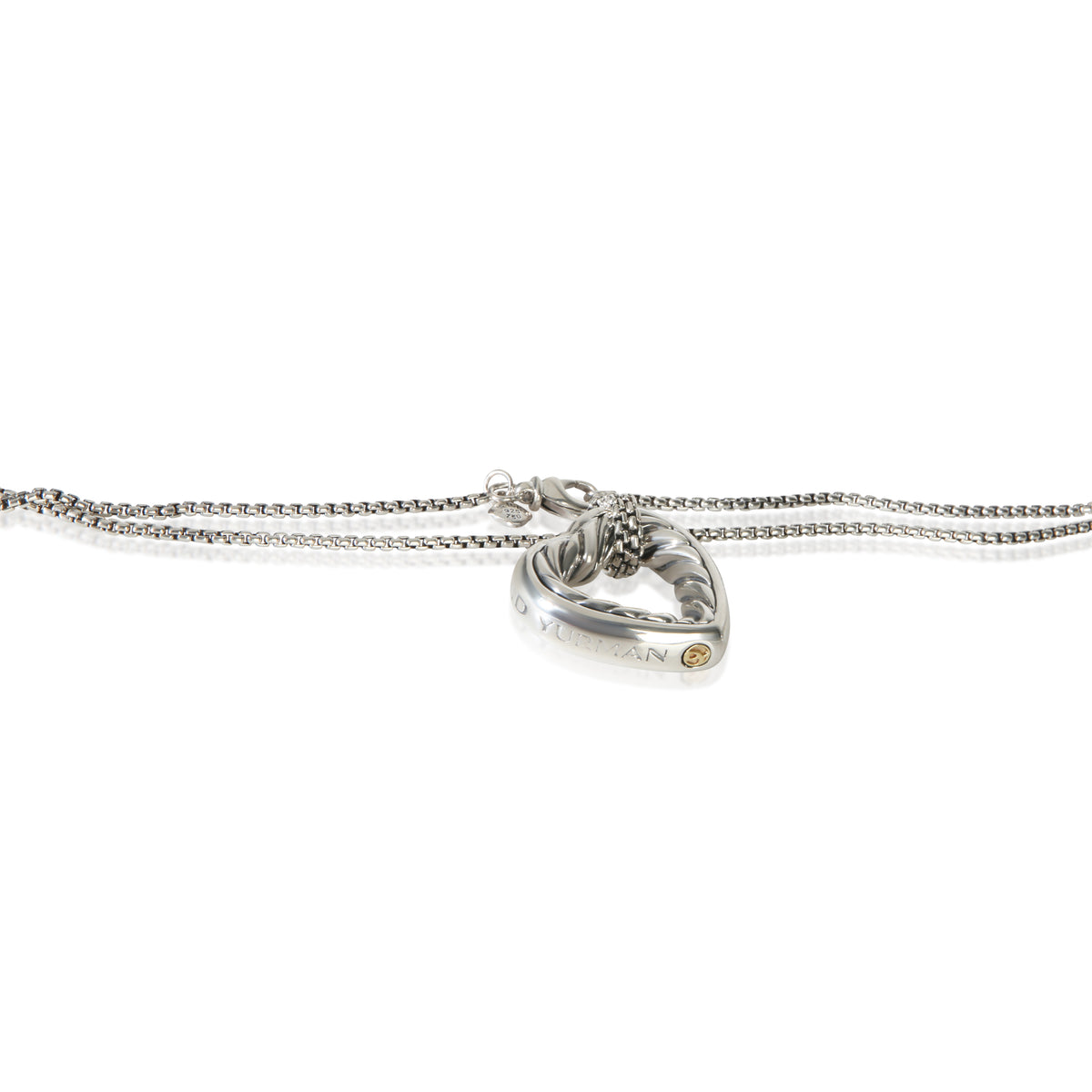 David Yurman Sterling Silver Cable Heart Necklace 2