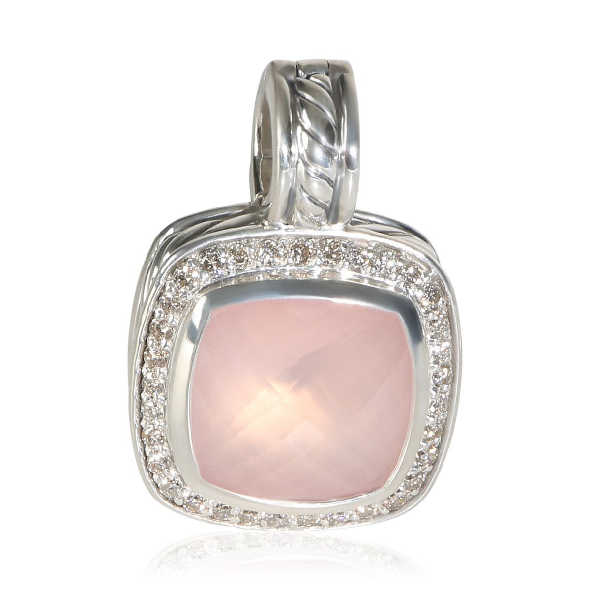 David Yurman Sterling Silver Quartz and Diamond Albion Pendant fv