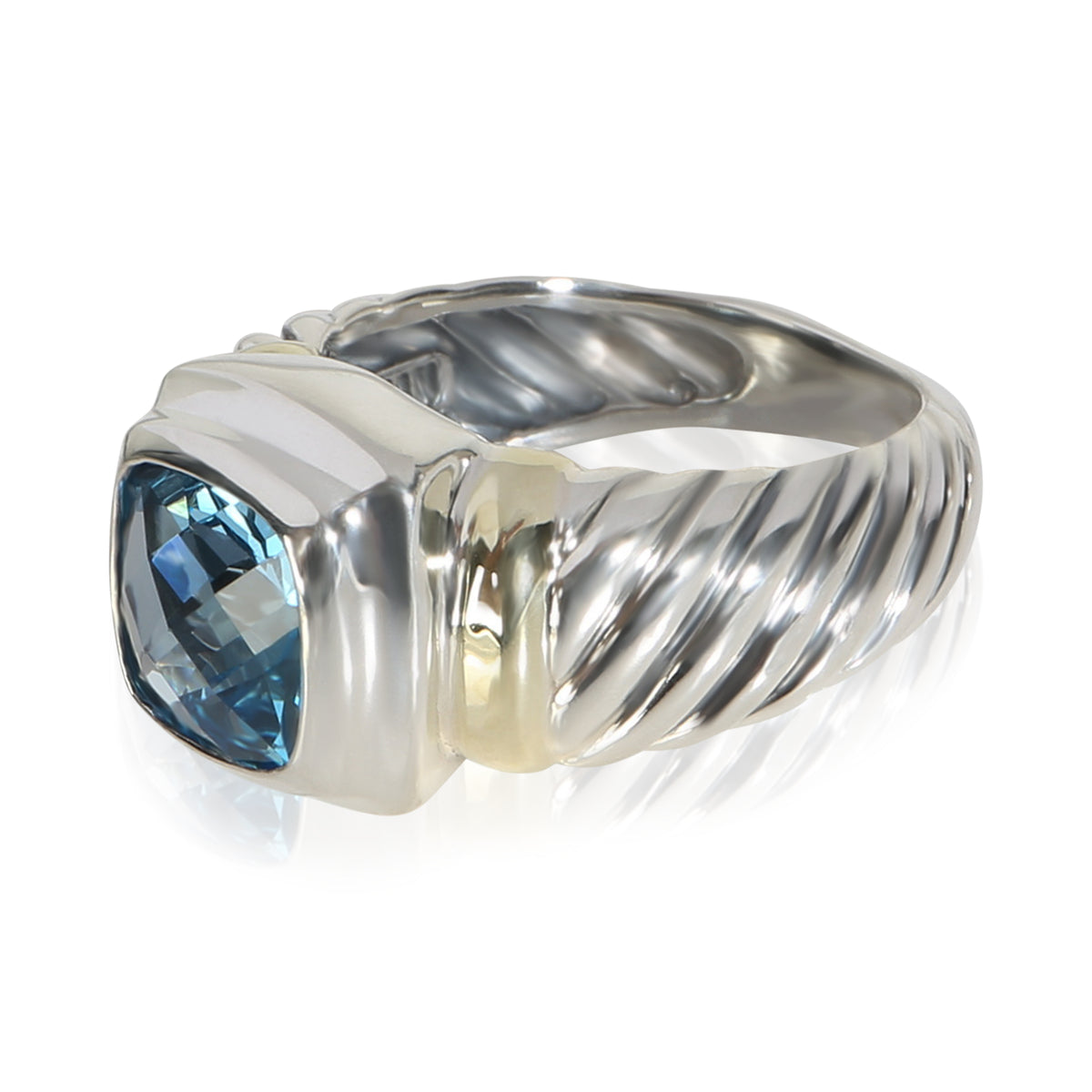 David Yurman Yellow Gold & Sterling Silver Topaz Noblesse Ring 2
