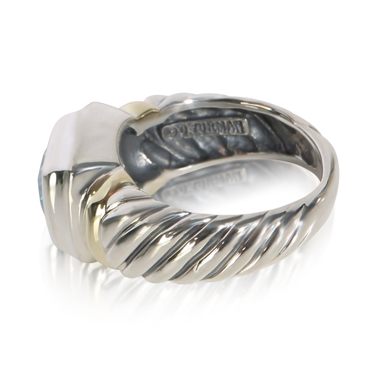 David Yurman Yellow Gold & Sterling Silver Topaz Noblesse Ring 3