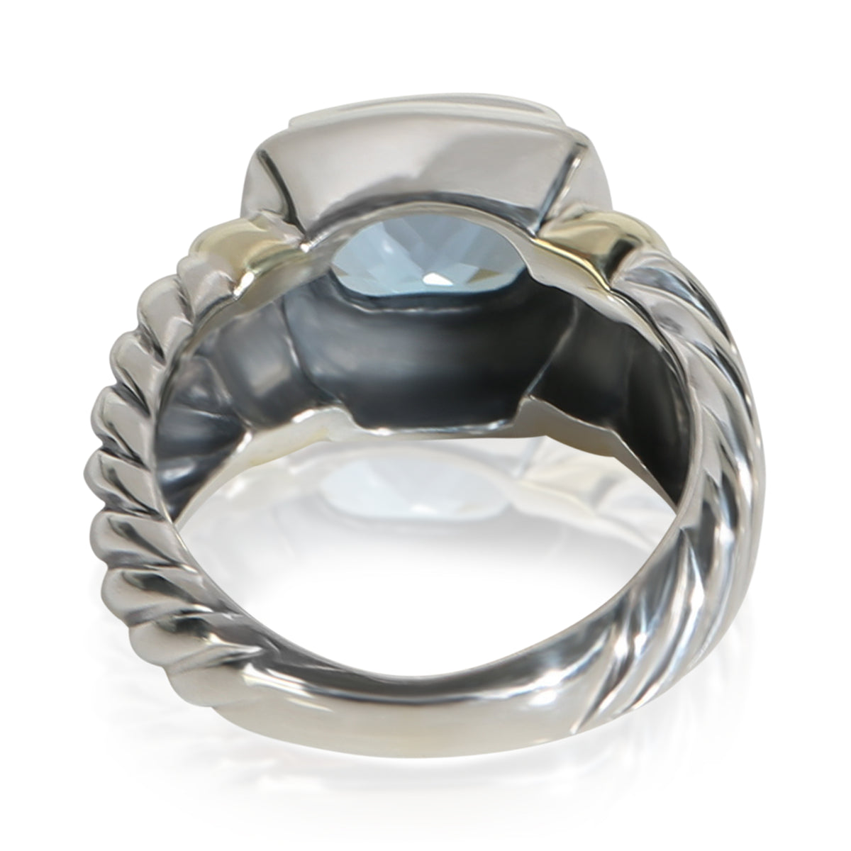 David Yurman Yellow Gold & Sterling Silver Topaz Noblesse Ring 4