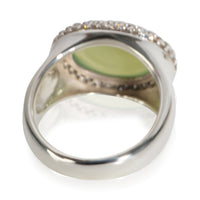 David Yurman Sterling Silver Chalcedony and Diamond Signature Oval Ring 3