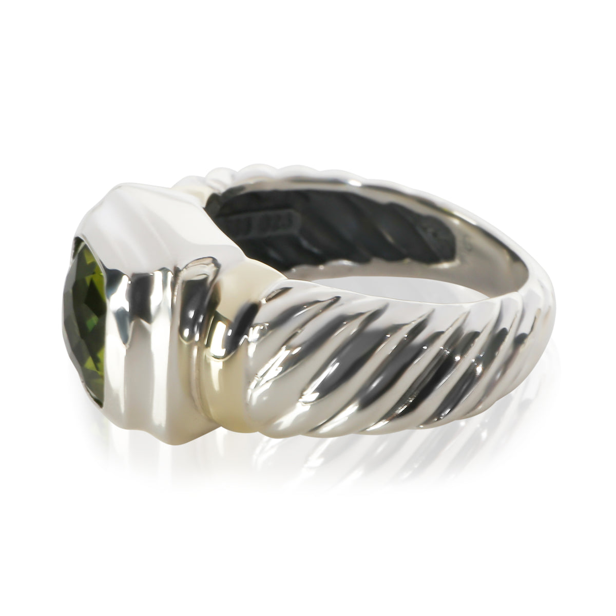 David Yurman Sterling Silver Peridot Noblesse Ring 2