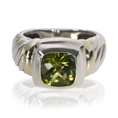 David Yurman Sterling Silver Peridot Noblesse Ring fv