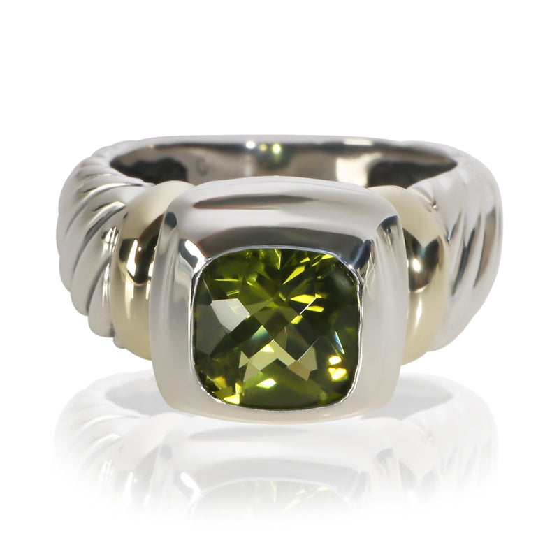 David Yurman Sterling Silver Peridot Noblesse Ring fv