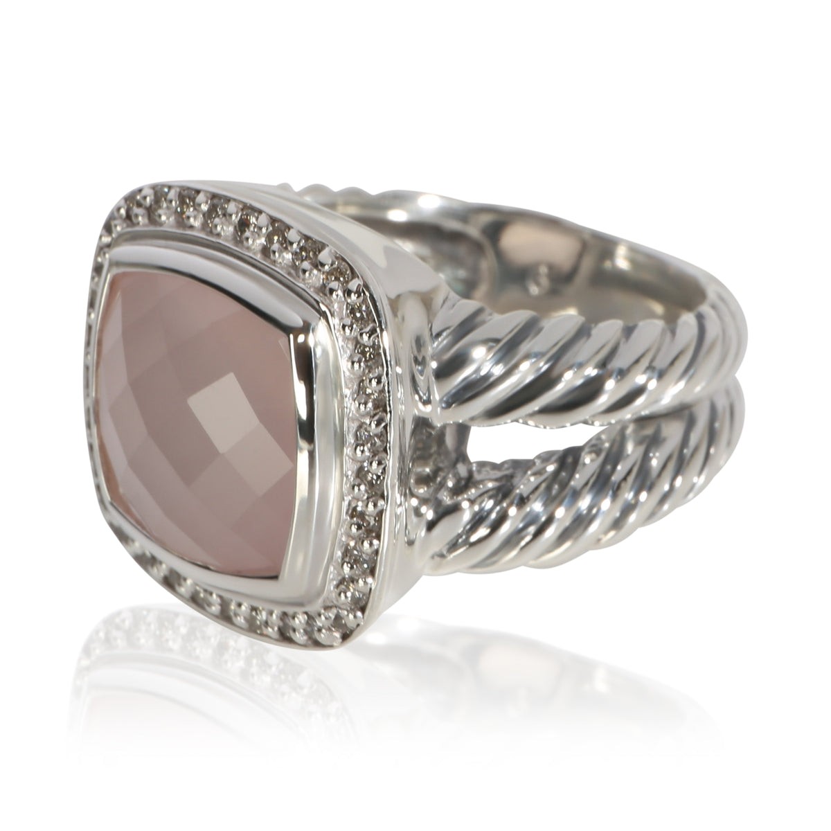 David Yurman Sterling Silver Quartz and Diamond Albion Ring 2