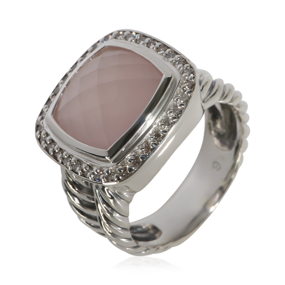 David Yurman Sterling Silver Quartz and Diamond Albion Ring 4
