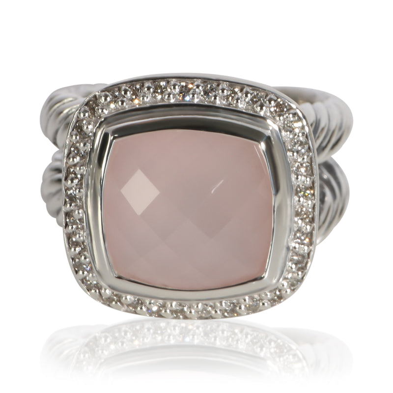 David Yurman Sterling Silver Quartz and Diamond Albion Ring fv