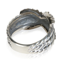David Yurman Sterling Silver Diamond Cable X Ring 3