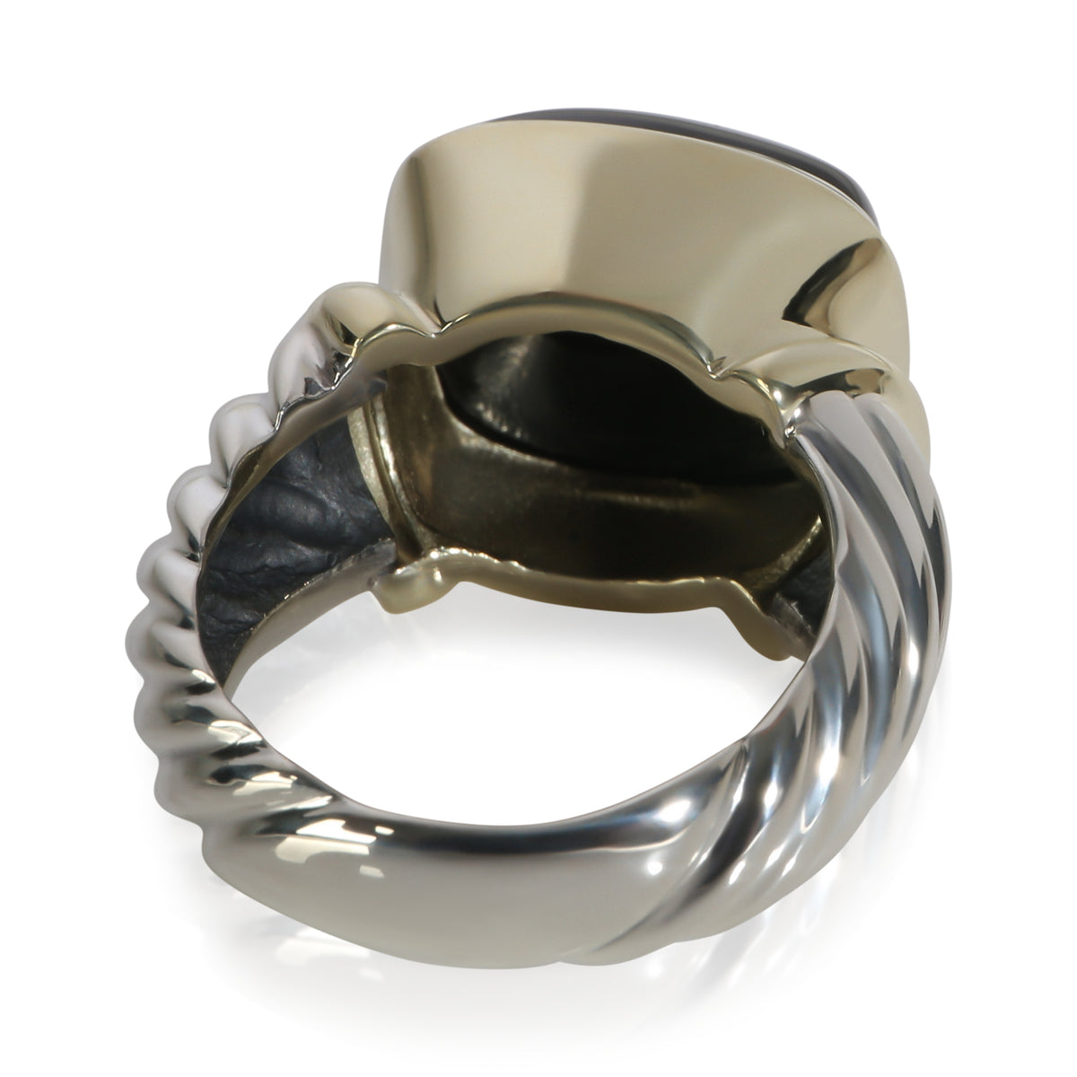 David Yurman Yellow Gold & Sterling Silver Onyx Noblesse Ring 3