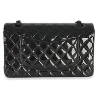 Chanel So Black Quilted Patent Medium Classic Double Flap Bag Handbag 3