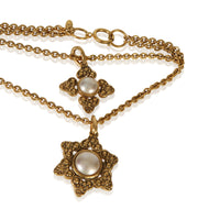 Chanel Gold Plated Vintage Faux Pearl Pendant 2