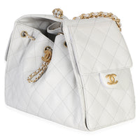 Chanel Light Grey Quilted Caviar Small  25 Hobo Handbag 2