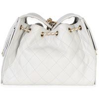 Chanel Light Grey Quilted Caviar Small  25 Hobo Handbag 4