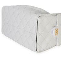 Chanel Light Grey Quilted Caviar Small  25 Hobo Handbag 6