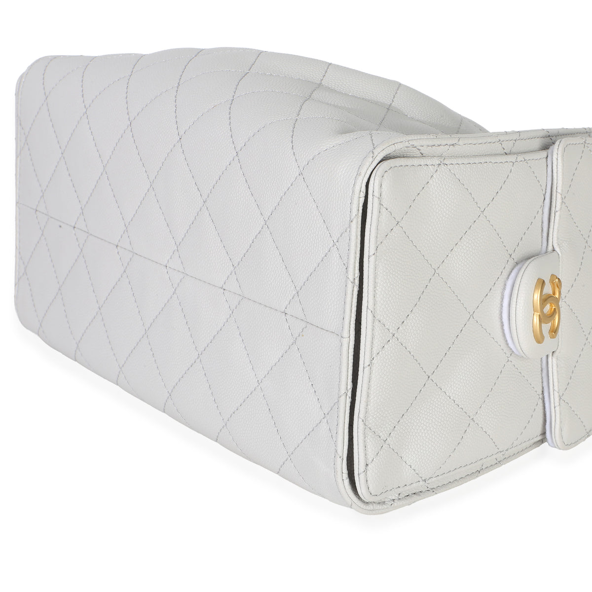 Chanel Light Grey Quilted Caviar Small  25 Hobo Handbag 6