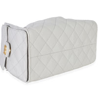 Chanel Light Grey Quilted Caviar Small  25 Hobo Handbag 7
