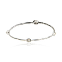 David Yurman Sterling Silver Quartz 4 Station Cable Bracelet 5