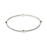 David Yurman Sterling Silver Quartz 4 Station Cable Bracelet fv