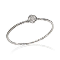 David Yurman Sterling Silver Diamond Infinity Bangle Bracelet 4