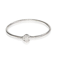 David Yurman Sterling Silver Diamond Infinity Bangle Bracelet fv