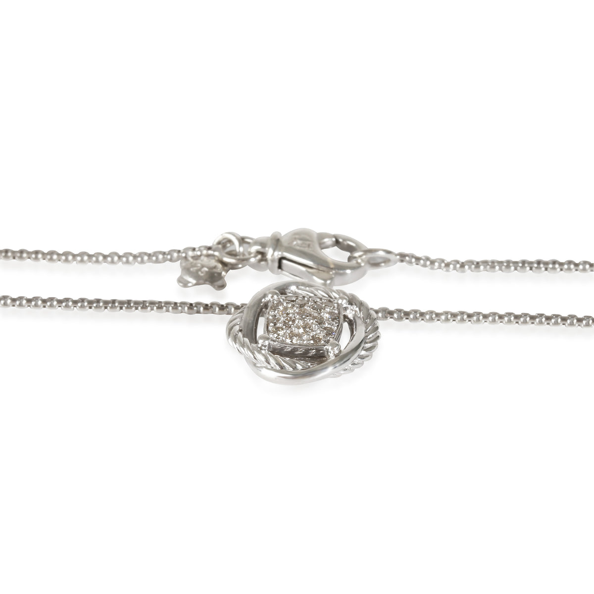 David Yurman Sterling Silver Diamond Infinity Pendant