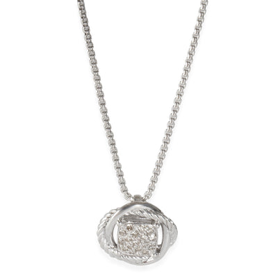 David Yurman Sterling Silver Diamond Infinity Pendant