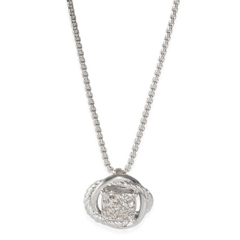 David Yurman Sterling Silver Diamond Infinity Pendant