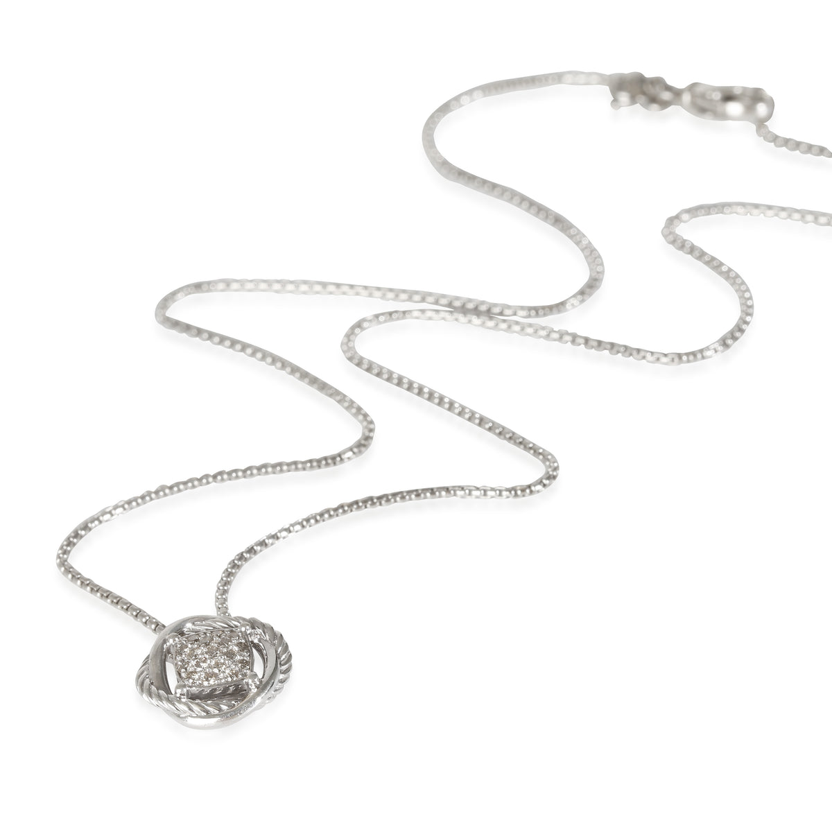 David Yurman Sterling Silver Diamond Infinity Pendant